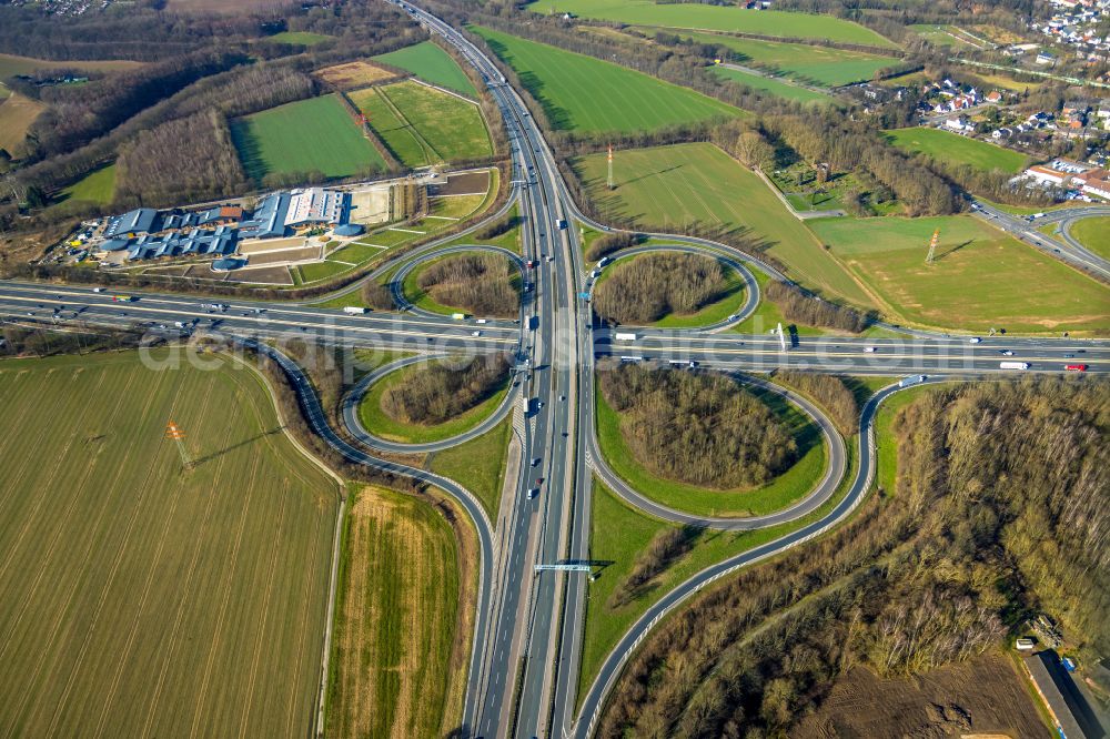 Unna From Above - Traffic Flow At The Intersection- Motorway A4 , A1 ...