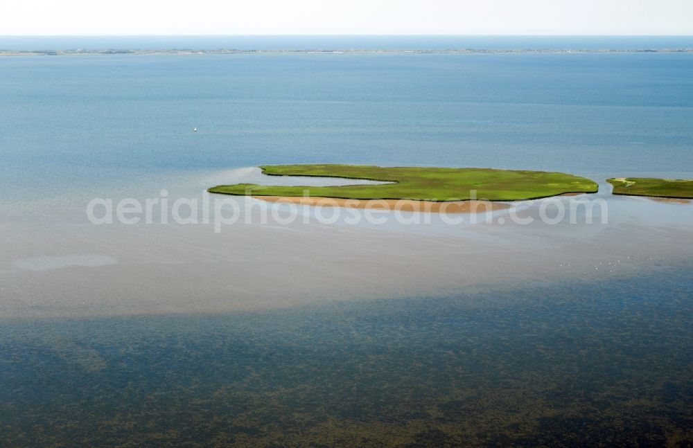 Aerial image Skjern - Small Island in Ringkobing fjord near Skjern in Denmark