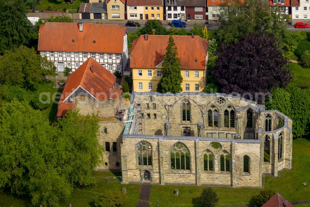 Aerial image Lippstadt - View of the church Kleine Marienkirche in Lippstadt in the state North Rhine-Westphalia