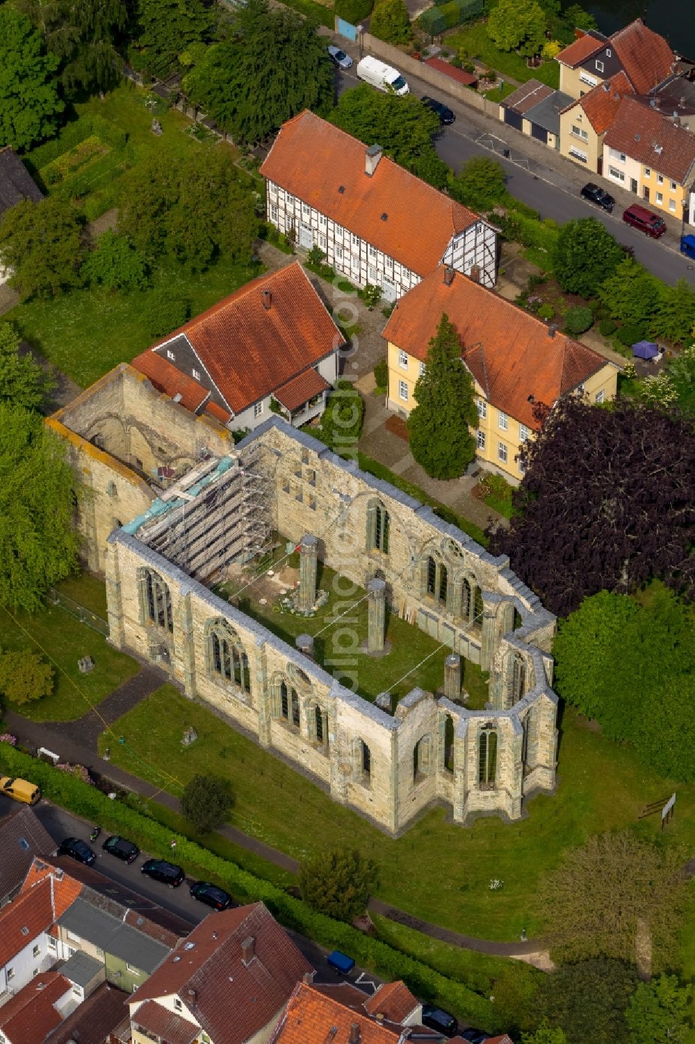 Aerial photograph Lippstadt - View of the church Kleine Marienkirche in Lippstadt in the state North Rhine-Westphalia