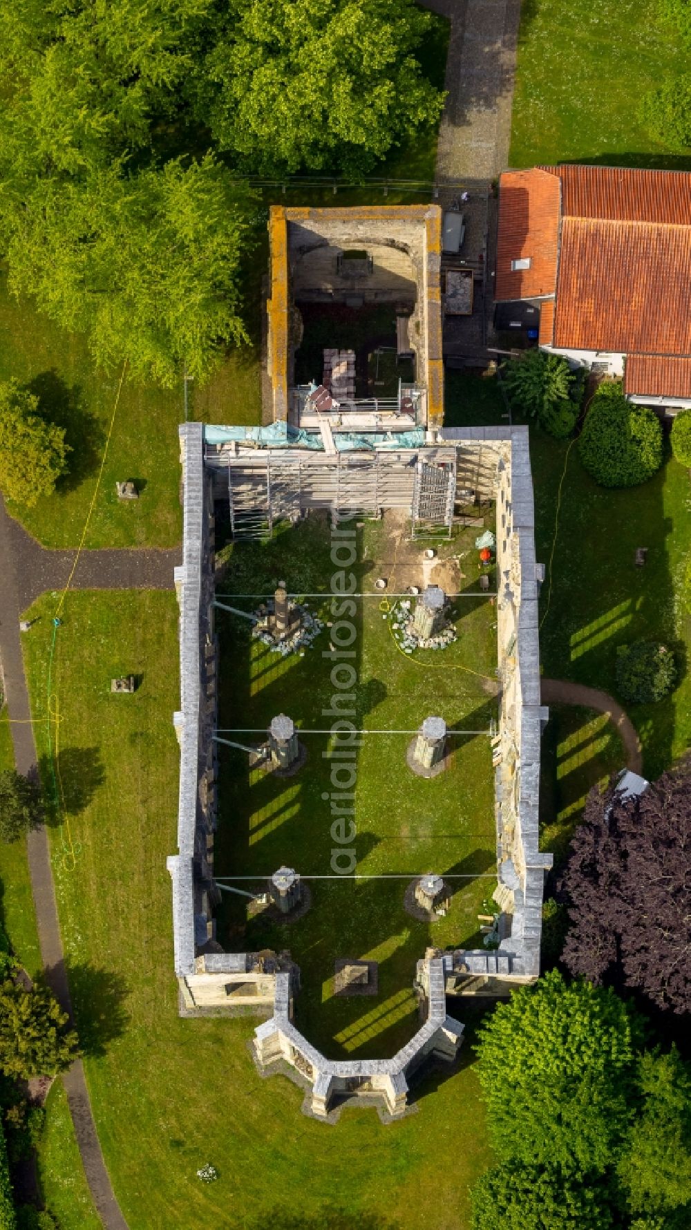 Aerial image Lippstadt - View of the church Kleine Marienkirche in Lippstadt in the state North Rhine-Westphalia