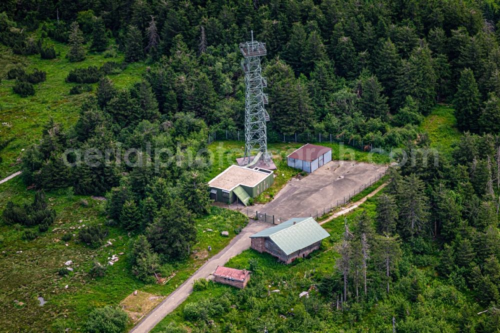 Aerial photograph Seebach - Television Tower An of Hornisgrinde in Seebach in the state Baden-Wurttemberg, Germany