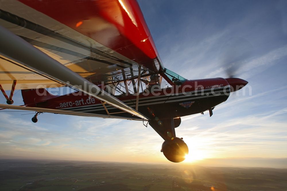 Bad Ditzenbach from above - Small aircraft / aircraft type Aviat Husky in flight at Bad Dietzenbach EDPB in Baden-Wuerttemberg