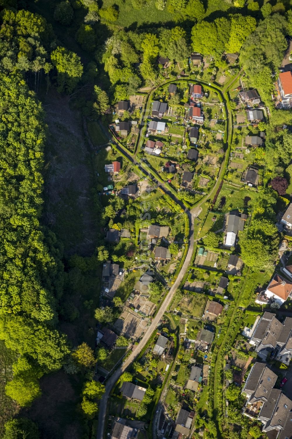 Aerial image Wetter - Garden plant on the Harkortberg in Wetter in the Ruhr area in North Rhine-Westphalia