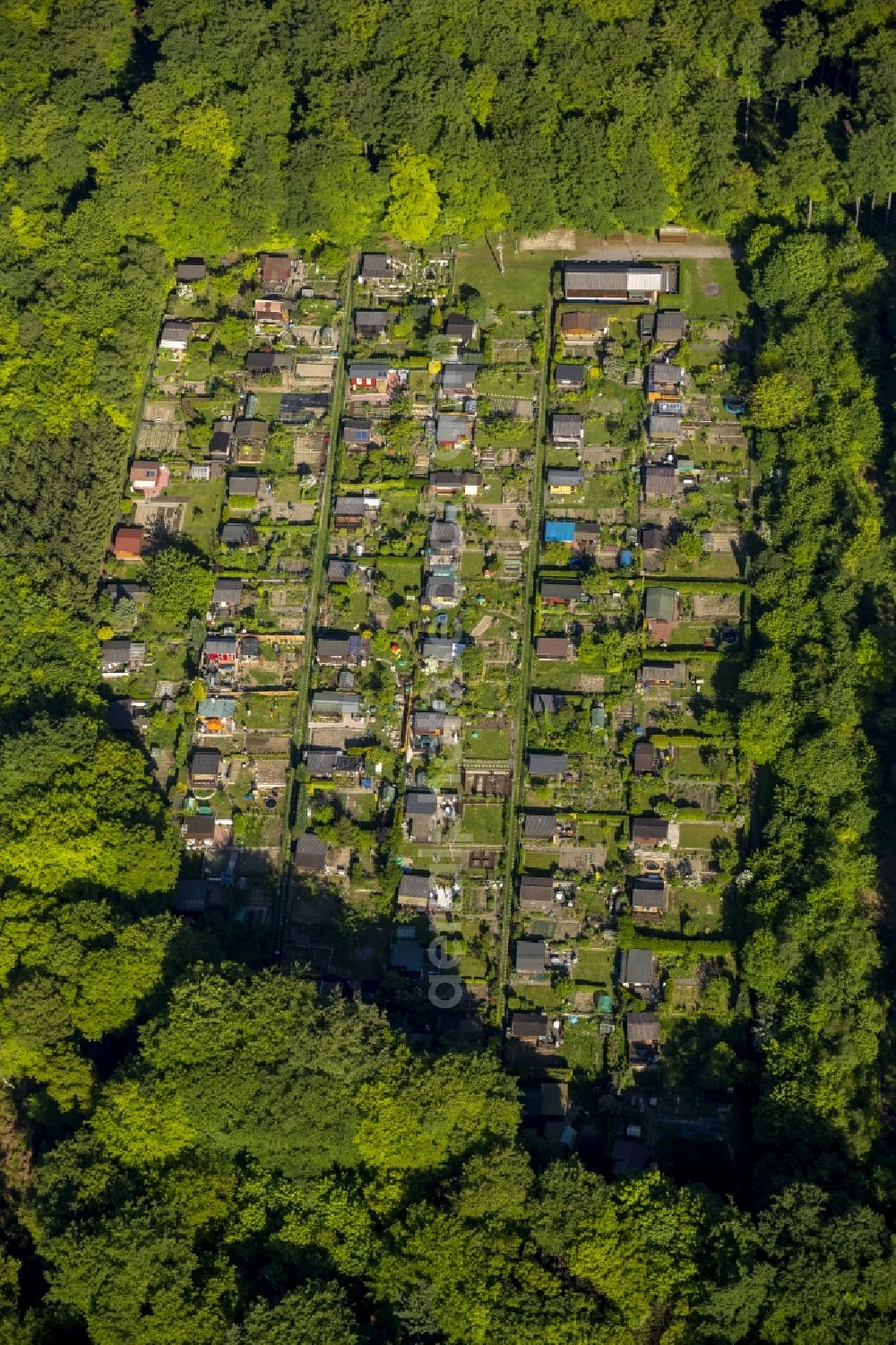 Aerial image Wetter - Garden plant on the Harkortberg in Wetter in the Ruhr area in North Rhine-Westphalia