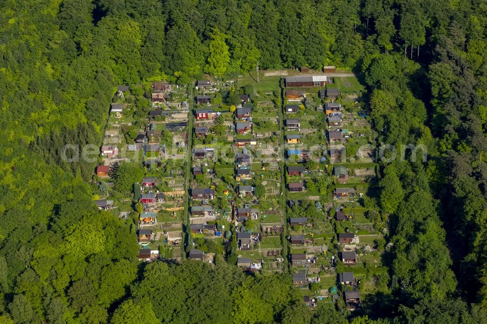 Aerial photograph Wetter - Garden plant on the Harkortberg in Wetter in the Ruhr area in North Rhine-Westphalia