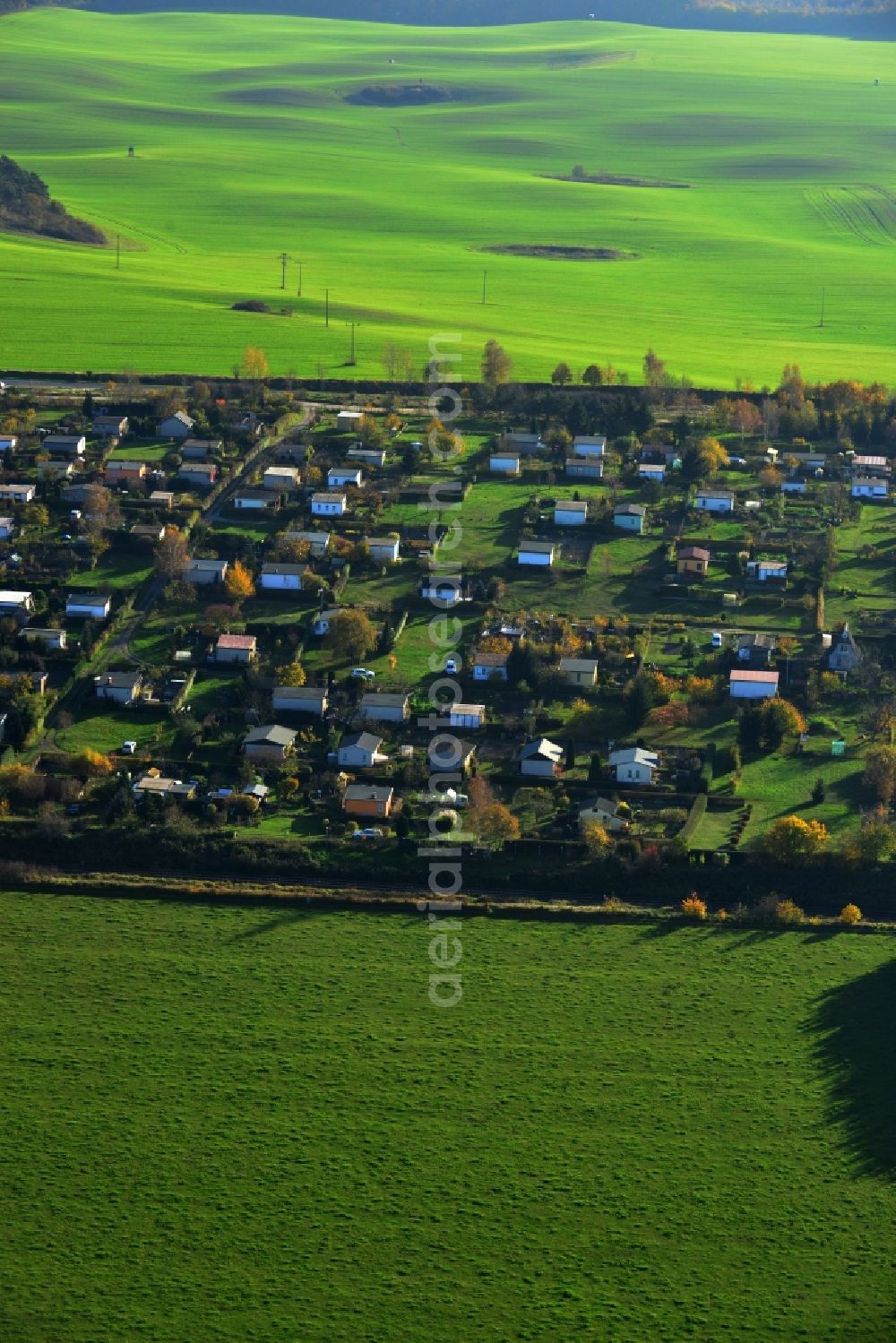 Küssow Neubrandenburg from the bird's eye view: Allotment system Küssow in Neubrandenburg in Mecklenburg - Western Pomerania