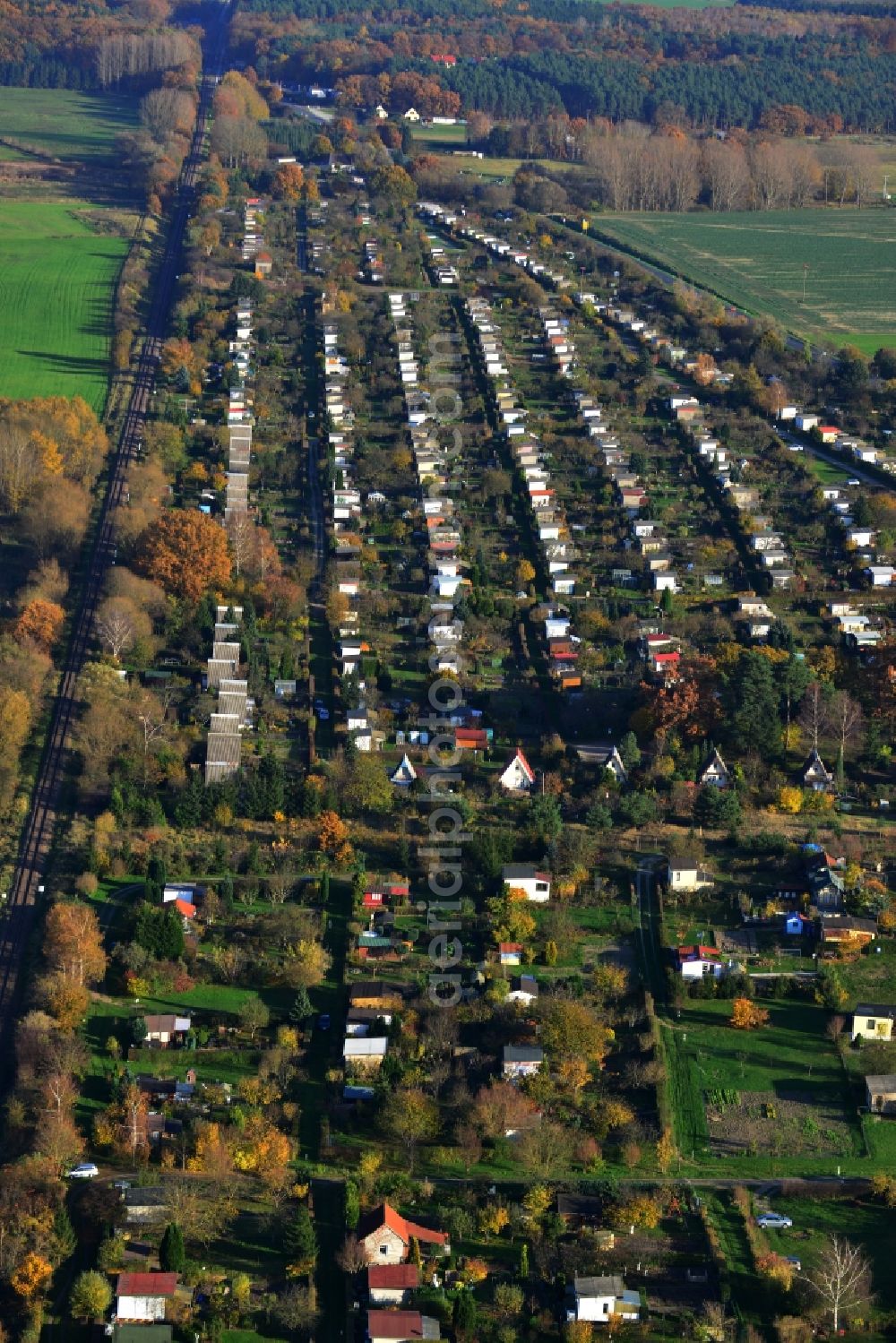 Aerial image Küssow Neubrandenburg - Allotment system Küssow in Neubrandenburg in Mecklenburg - Western Pomerania