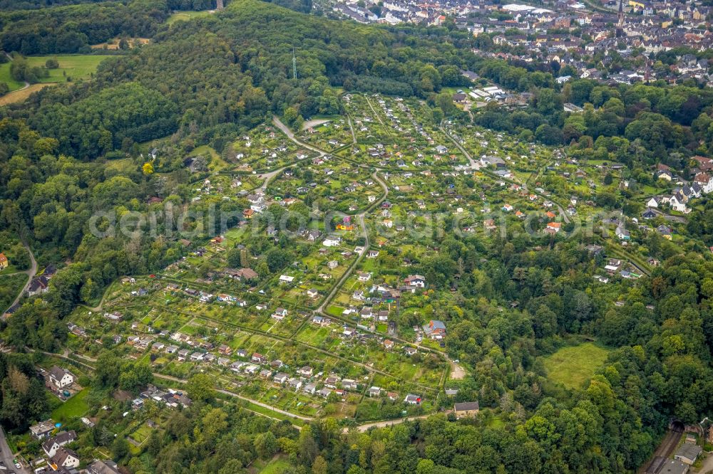 Aerial image Dahl - Allotment gardens and cottage settlement in Dahl in the state North Rhine-Westphalia, Germany