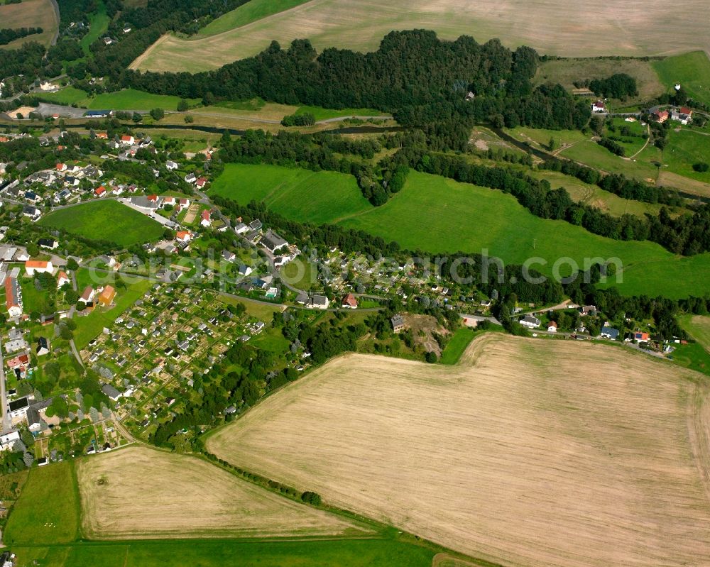 Aerial image Halsbrücke - Allotment gardens and cottage settlement on Hohlweg in Halsbruecke in the state Saxony, Germany