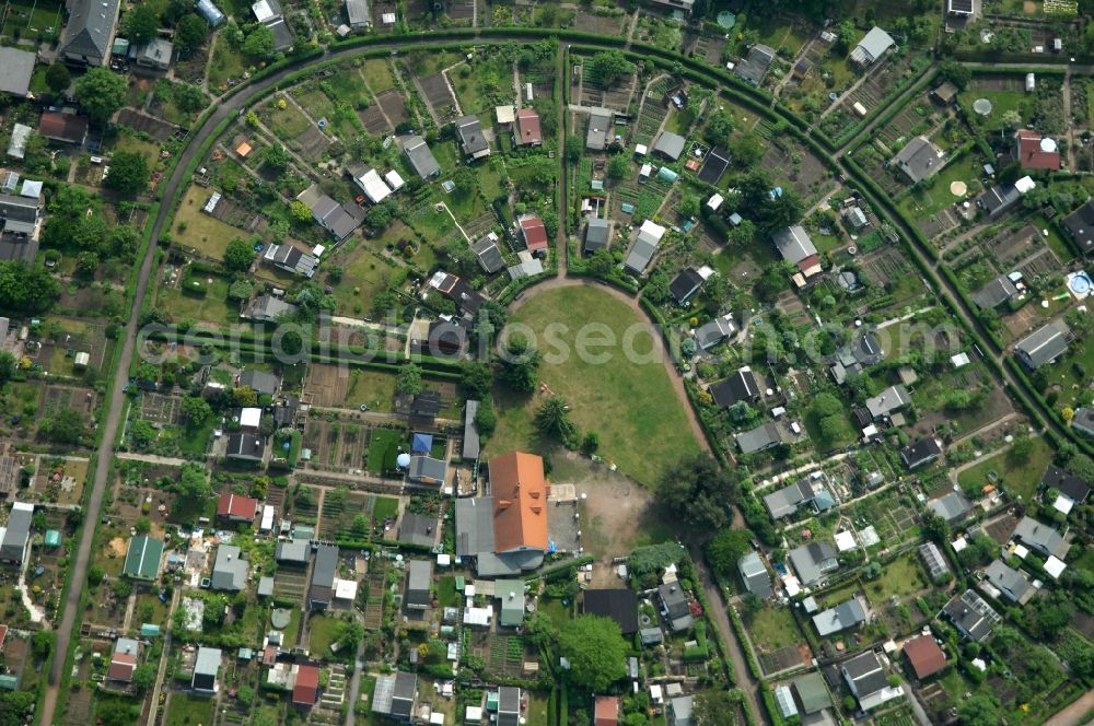 Dresden from above - Allot settlement resp. allotment club in the district Kaditz of Dresden in Saxony