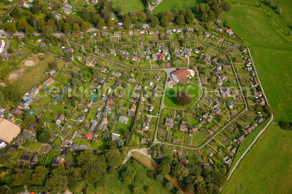 Schwerte from the bird's eye view: View of the garden plot club Amsel in Schwerte in the state of north Rhine-Westphalia