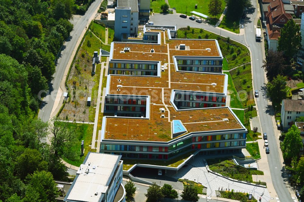 Bielefeld from above - Clinic and hospital complex of the Children's Hospital at Bethesdaweg corner Grenzweg in Bielefeld in the federal state of North Rhine-Westphalia, Germany