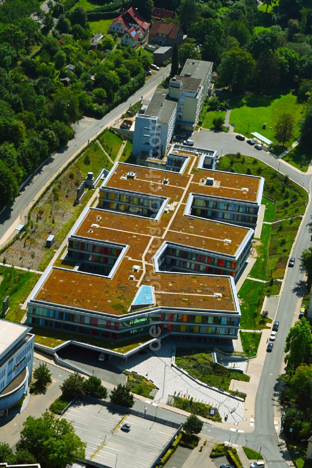 Aerial image Bielefeld - Clinic and hospital complex of the Children's Hospital at Bethesdaweg corner Grenzweg in Bielefeld in the federal state of North Rhine-Westphalia, Germany