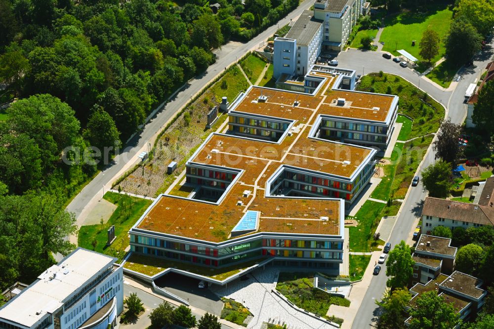 Bielefeld from above - Clinic and hospital complex of the Children's Hospital at Bethesdaweg corner Grenzweg in Bielefeld in the federal state of North Rhine-Westphalia, Germany