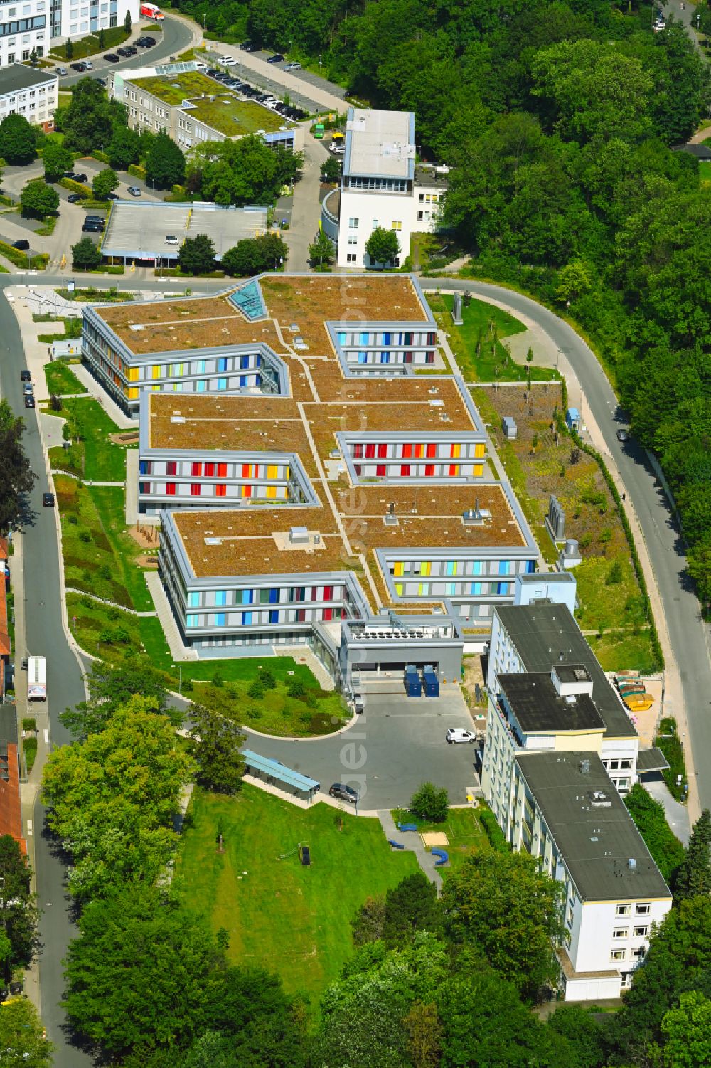 Aerial photograph Bielefeld - Clinic and hospital complex of the Children's Hospital at Bethesdaweg corner Grenzweg in Bielefeld in the federal state of North Rhine-Westphalia, Germany