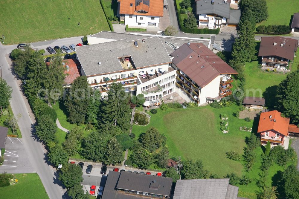 Aerial photograph Walchsee - Clinic building of the therapy center Lymphedema Clinic Wittlinger in Walchsee in Tyrol, Austria