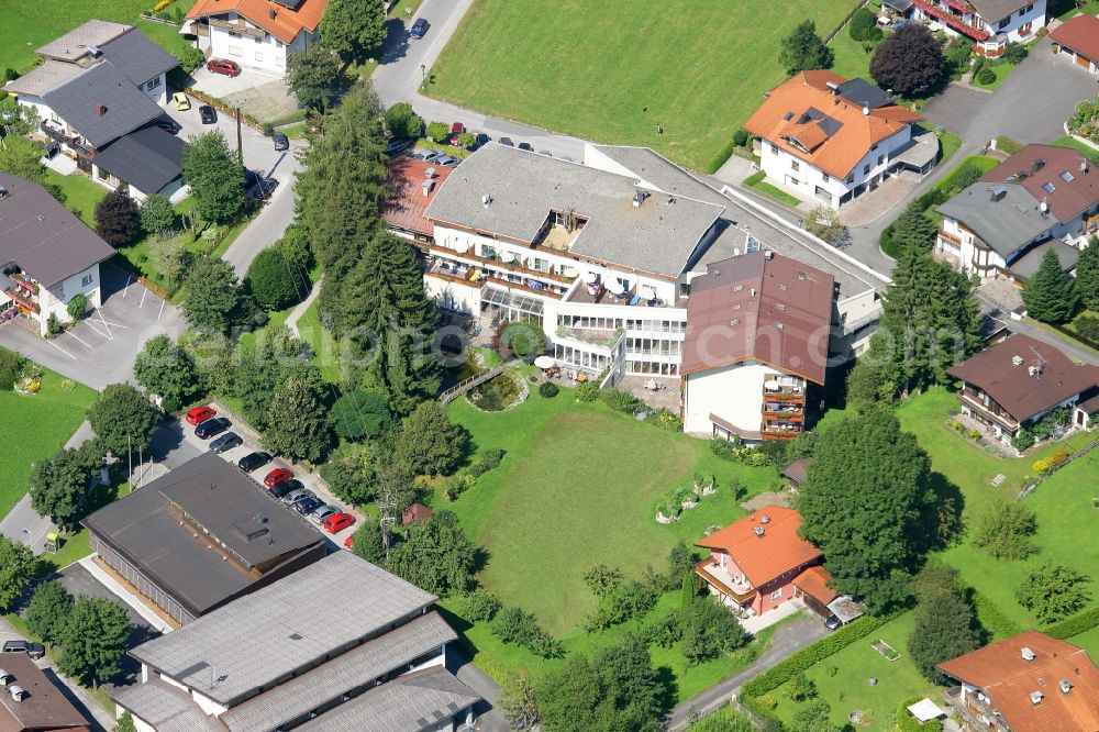 Walchsee from the bird's eye view: Clinic building of the therapy center Lymphedema Clinic Wittlinger in Walchsee in Tyrol, Austria