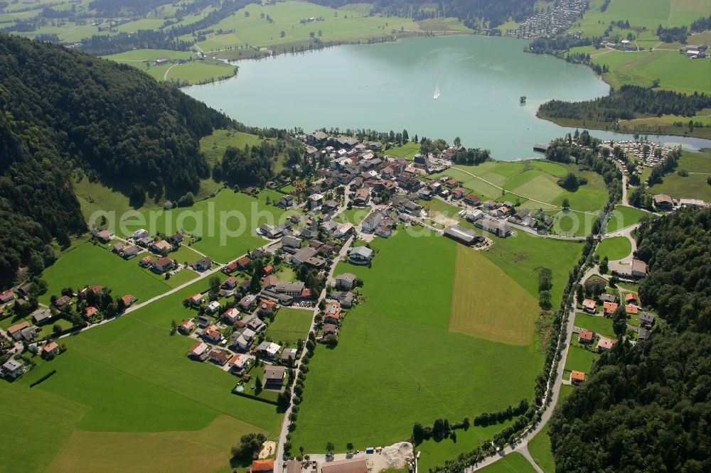 Aerial image Walchsee - Clinic building of the therapy center Lymphedema Clinic Wittlinger in Walchsee in Tyrol, Austria