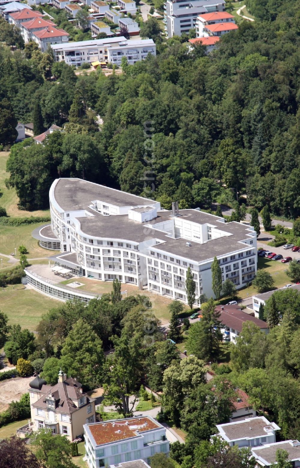 Konstanz from the bird's eye view: The clinics Schmieder KG in Konstanz operates a network of neurological specialists and rehabilitation clinics with six locations in Baden-Württemberg