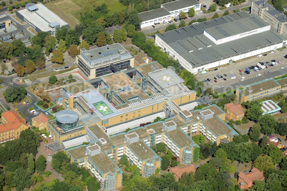 Aerial image Berlin - Emergency hospital UKB Marzahn in the Biesdorf part of Berlin in Germany