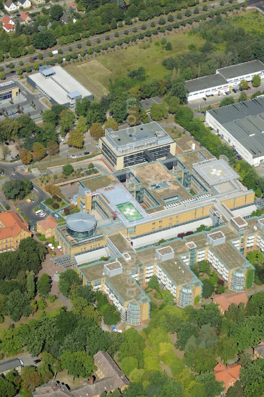 Aerial photograph Berlin - Emergency hospital UKB Marzahn in the Biesdorf part of Berlin in Germany