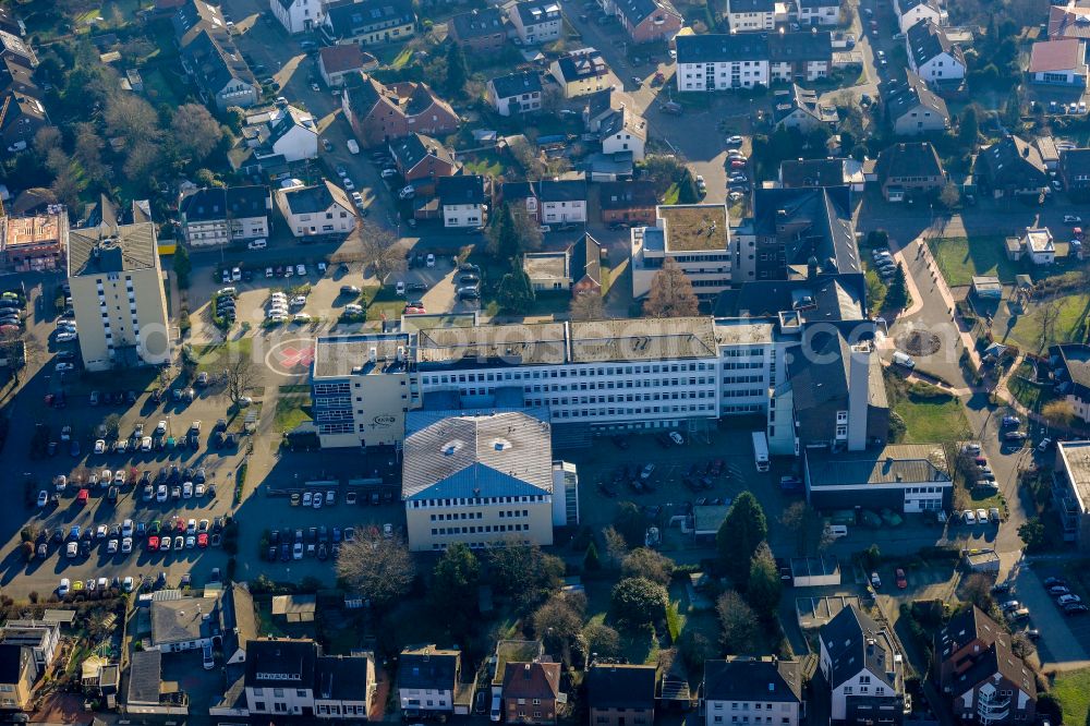Aerial image Haltern am See - Hospital grounds of the hospital St. Sixtus Hospital Haltern in Haltern am See in the state of North Rhine-Westphalia