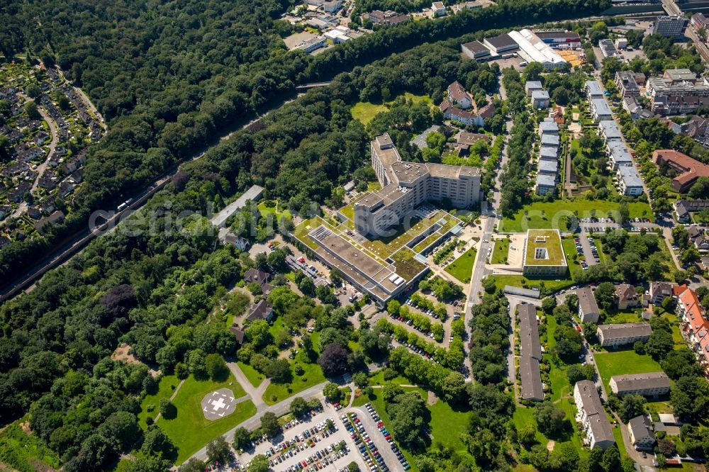 Essen from the bird's eye view: Clinic hospital grounds of the Alfried Krupp hospital in Essen in the state North Rhine-Westphalia