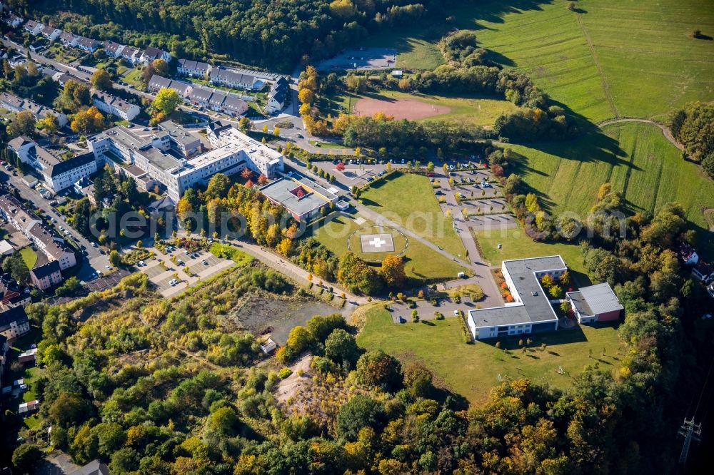 Siegen from the bird's eye view: Hospital grounds of the ClinicDRK-Kinderklinik Siegen GmbH in Siegen in the state North Rhine-Westphalia