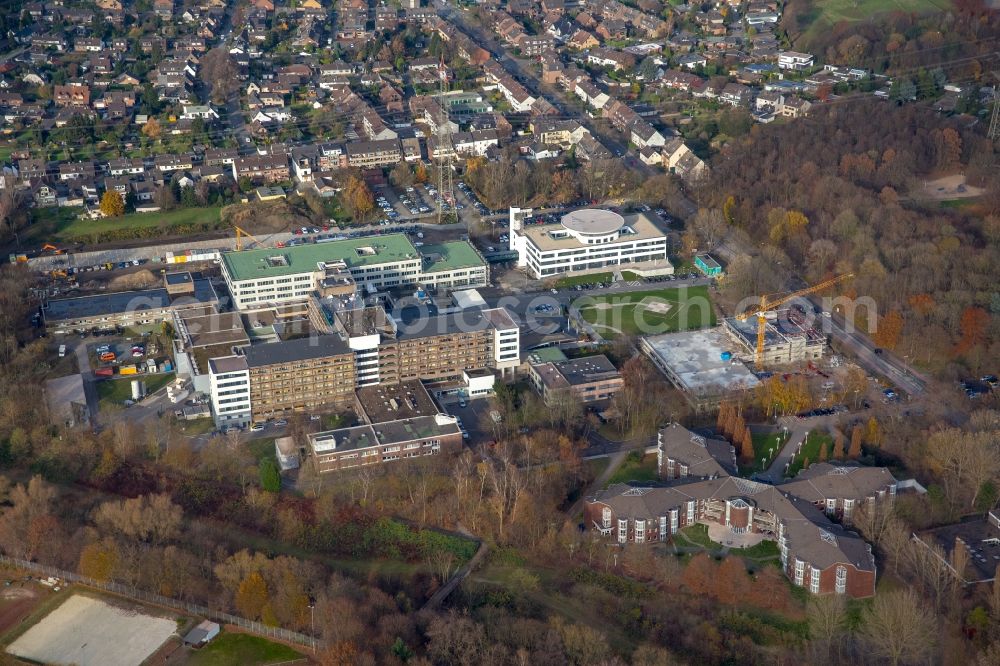 Duisburg from above - Hospital grounds of the Evangelical Hospital Duisburg-Nord in the district Hamborn in Duisburg in the state North Rhine-Westphalia