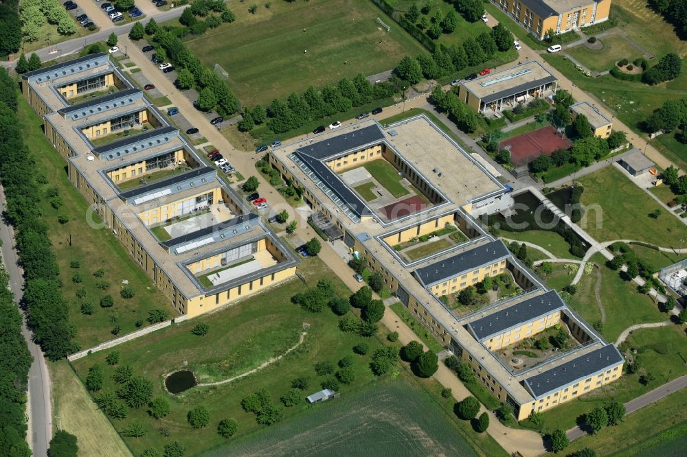 Aerial image Bernburg (Saale) - Hospital grounds of the Clinic Center Bernburg in Bernburg (Saale) in the state Saxony-Anhalt