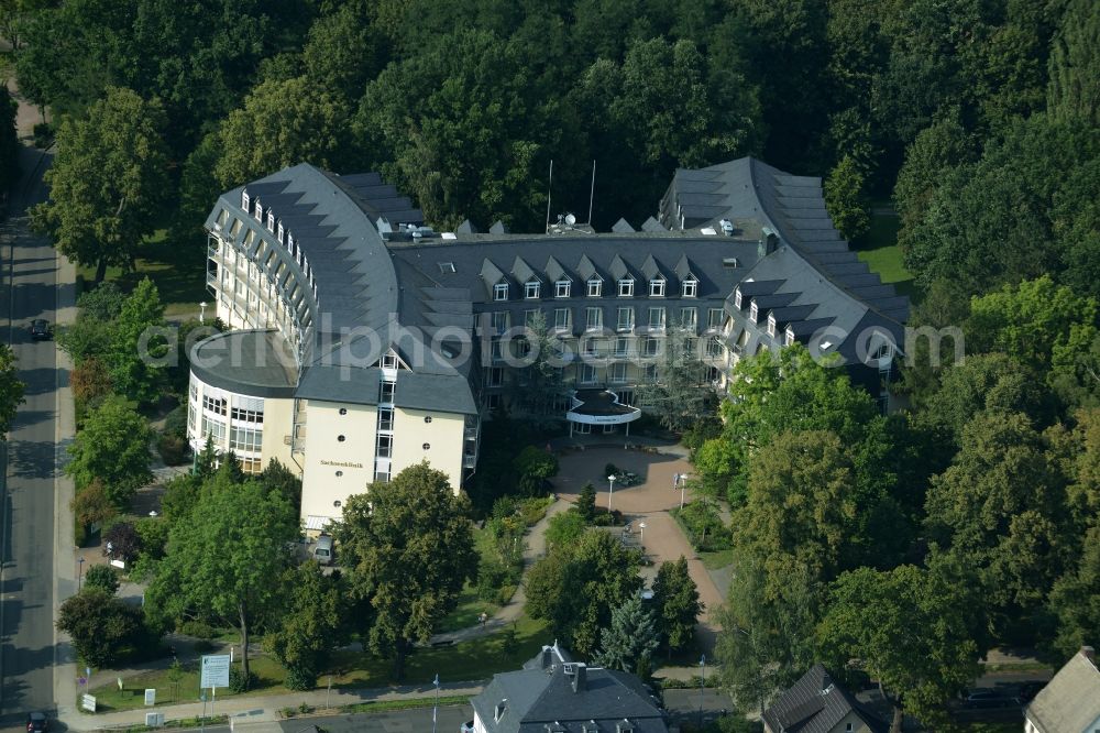 Bad Lausick from above - Hospital grounds of the rehabilitation center in Bad Lausick in the state Saxony