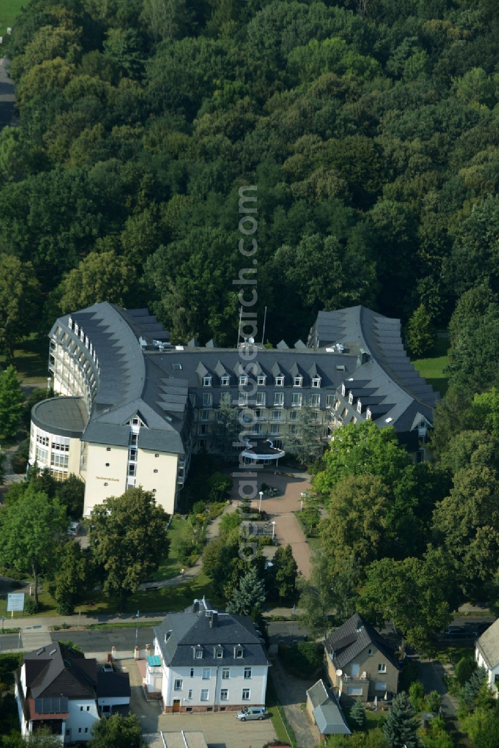 Bad Lausick from the bird's eye view: Hospital grounds of the rehabilitation center in Bad Lausick in the state Saxony