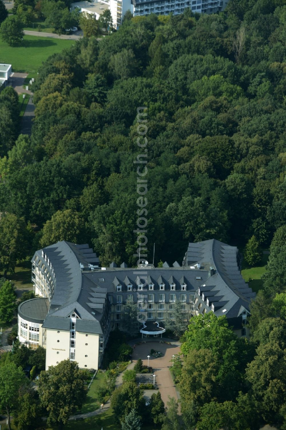 Aerial image Bad Lausick - Hospital grounds of the rehabilitation center in Bad Lausick in the state Saxony