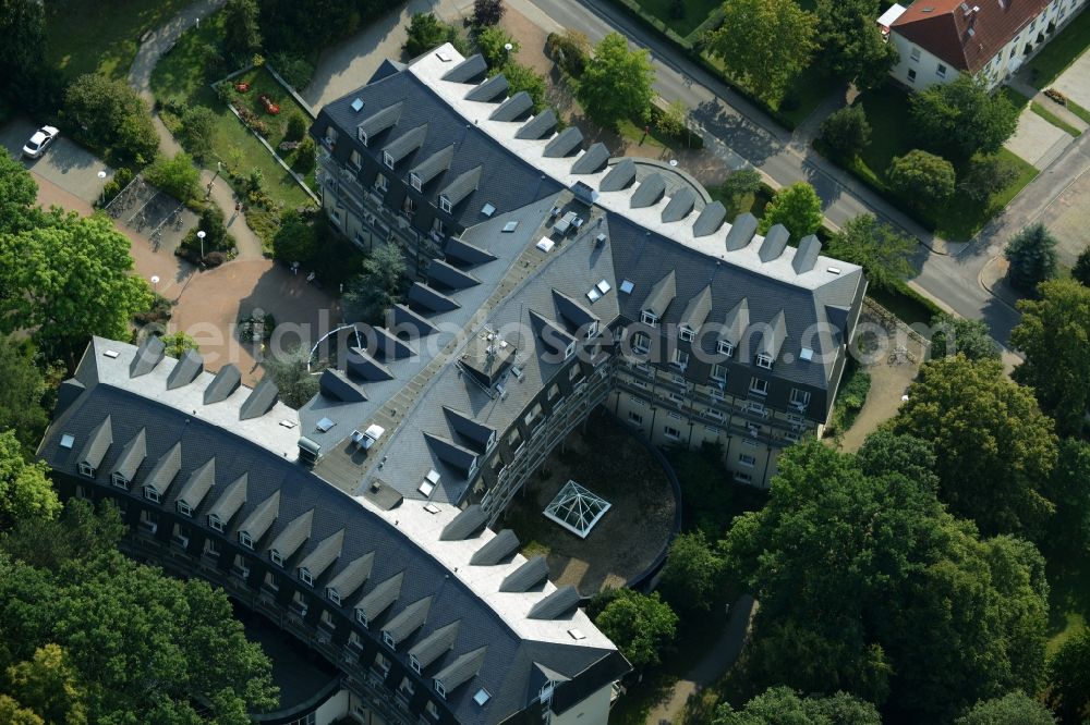 Bad Lausick from above - Hospital grounds of the rehabilitation center in Bad Lausick in the state Saxony