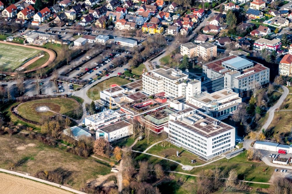 Bad Krozingen from the bird's eye view: Hospital grounds of the Clinic herzzentrum in Bad Krozingen in the state Baden-Wurttemberg, Germany