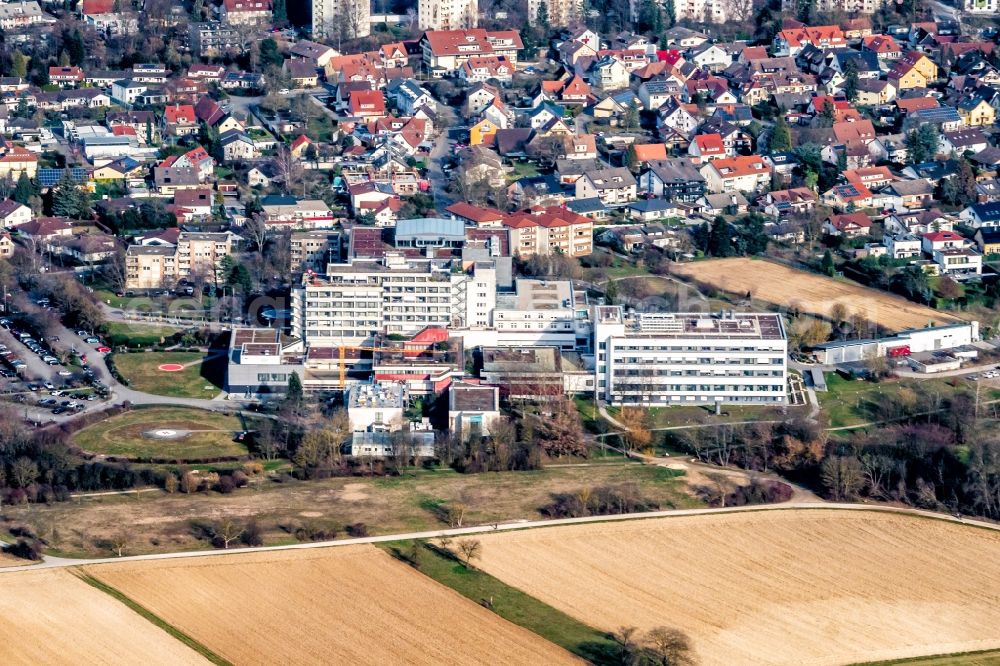 Aerial image Bad Krozingen - Hospital grounds of the Clinic herzzentrum in Bad Krozingen in the state Baden-Wurttemberg, Germany