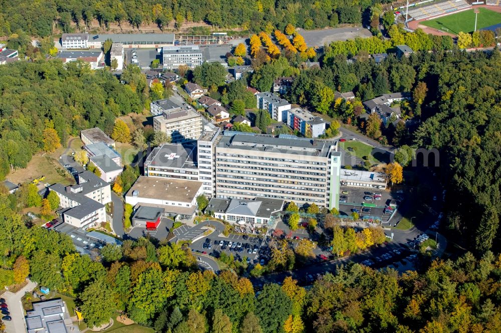 Aerial photograph Siegen - Hospital grounds of the Clinic Jung-Stilling-Hospital in Siegen in the state North Rhine-Westphalia