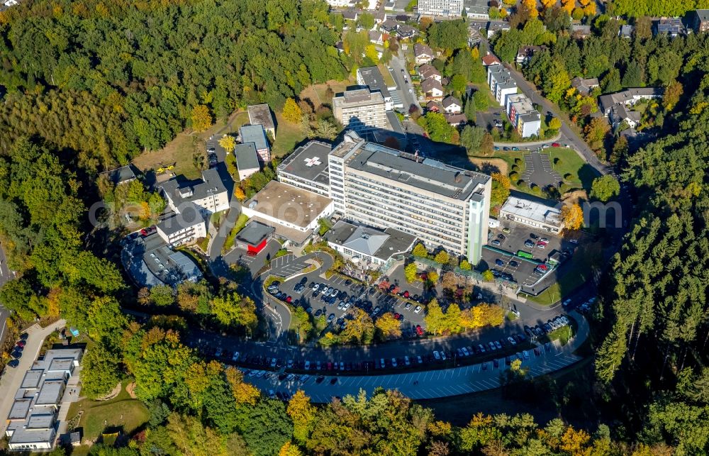 Siegen from above - Hospital grounds of the Clinic Jung-Stilling-Hospital in Siegen in the state North Rhine-Westphalia