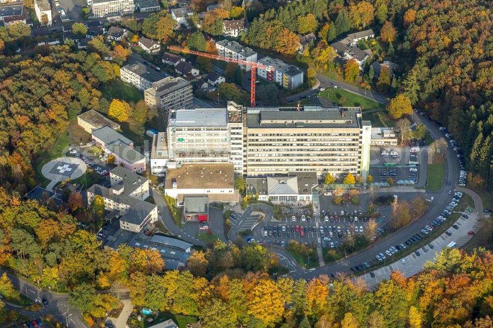 Aerial photograph Siegen - Hospital grounds of the Clinic Jung-Stilling-Hospital in Siegen in the state North Rhine-Westphalia