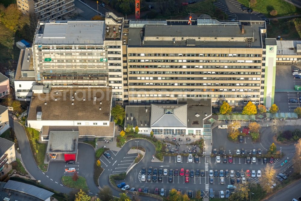 Siegen from above - Hospital grounds of the Clinic Jung-Stilling-Hospital in Siegen in the state North Rhine-Westphalia