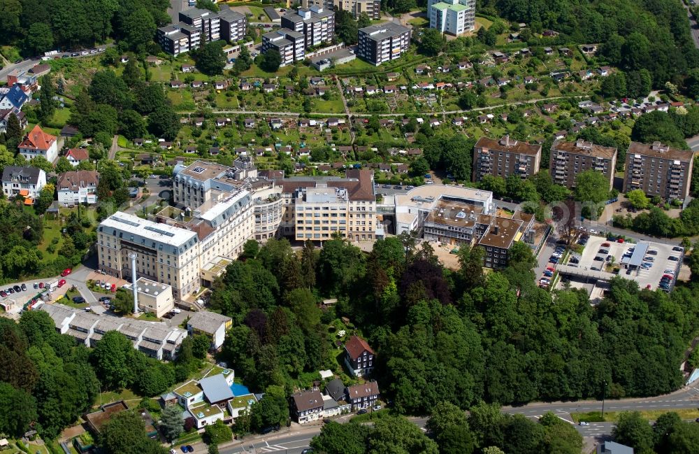 Aerial photograph Wuppertal - Hospital grounds of the Clinic AGAPLESION BETHESDA KRANKENHAUS WUPPERTAL gGmbH in Wuppertal in the state North Rhine-Westphalia, Germany