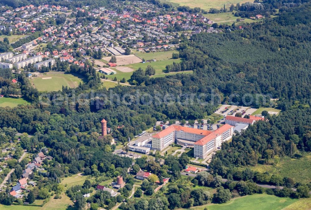 Pasewalk from above - Hospital grounds of the Clinic Aklepsios Klinik in Pasewalk in the state Mecklenburg - Western Pomerania, Germany