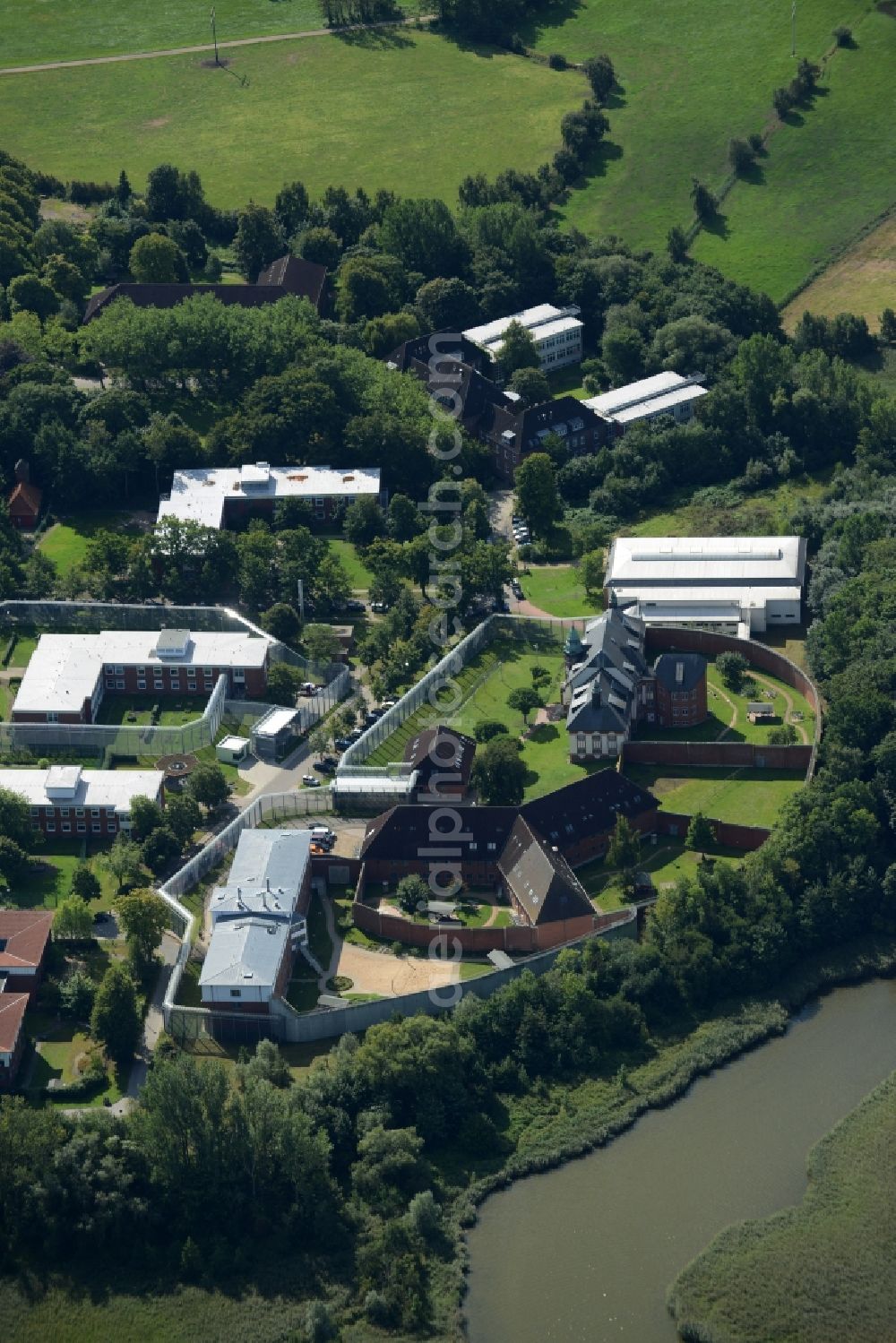 Aerial image Neustadt in Holstein - Clinic of the hospital grounds AMEOS Pflege und Betreuung in Neustadt in Holstein in the state Schleswig-Holstein