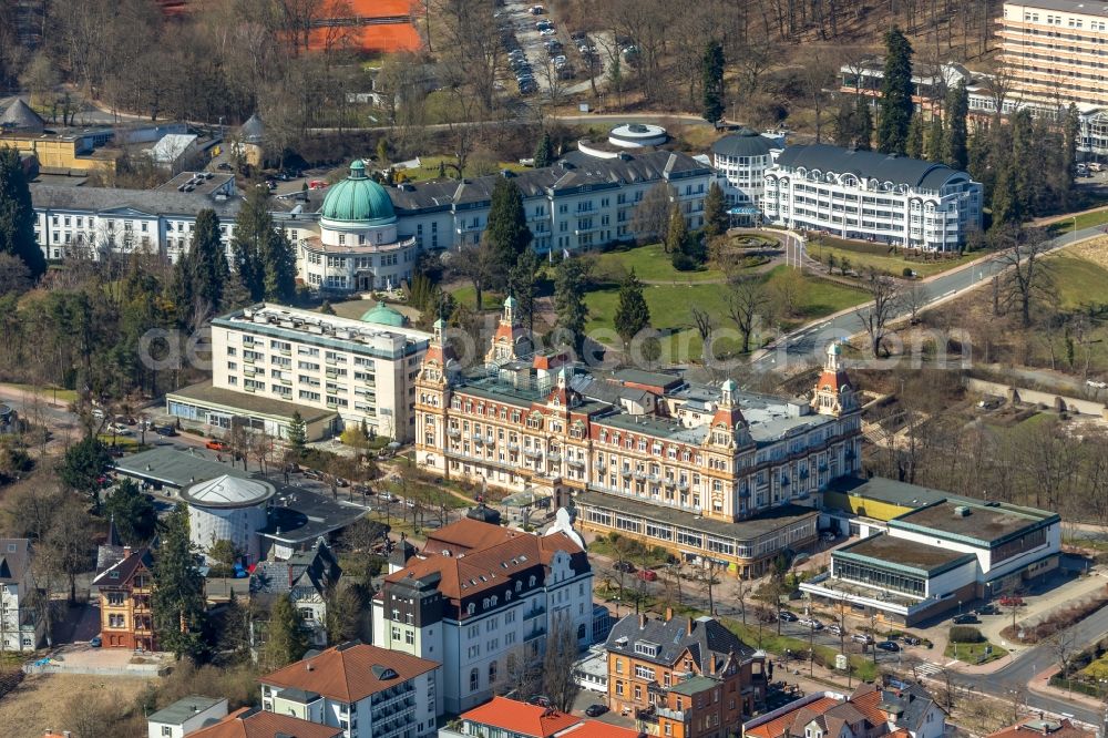 Aerial photograph Bad Wildungen - Hospital grounds of the Clinic Asklepios Fachklinik Fuerstenhof on Brunnenallee in Bad Wildungen in the state Hesse, Germany