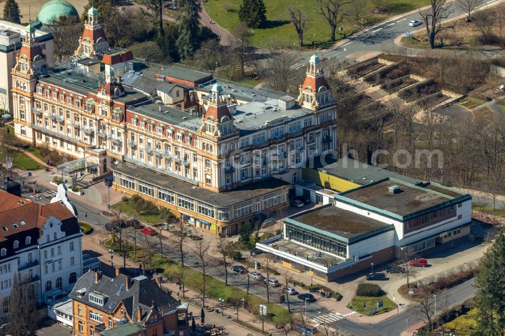 Bad Wildungen from above - Hospital grounds of the Clinic Asklepios Fachklinik Fuerstenhof on Brunnenallee in Bad Wildungen in the state Hesse, Germany