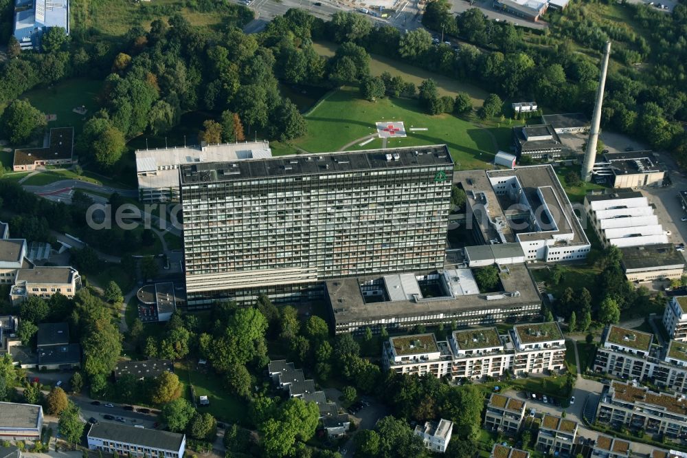 Aerial image Hamburg - Hospital grounds of the ClinicAsklepios Klinik Altona in the Paul-Ehrlich-Strasse in Hamburg