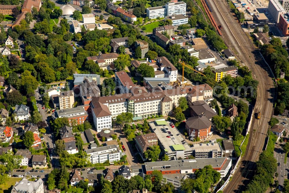 Aerial image Bochum - Hospital grounds of the ClinicAugusta-Kranken-Anstalt gGmbH in the Bergstrasse in Bochum in the state North Rhine-Westphalia