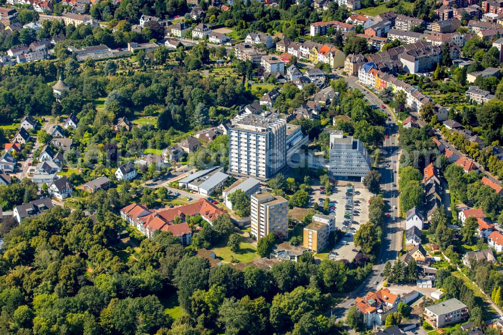 Hattingen from above - Hospital grounds of the Clinic Augusta-Kranken-Anstalt gGmbH on street Bredenscheider Strasse in Hattingen at Ruhrgebiet in the state North Rhine-Westphalia, Germany