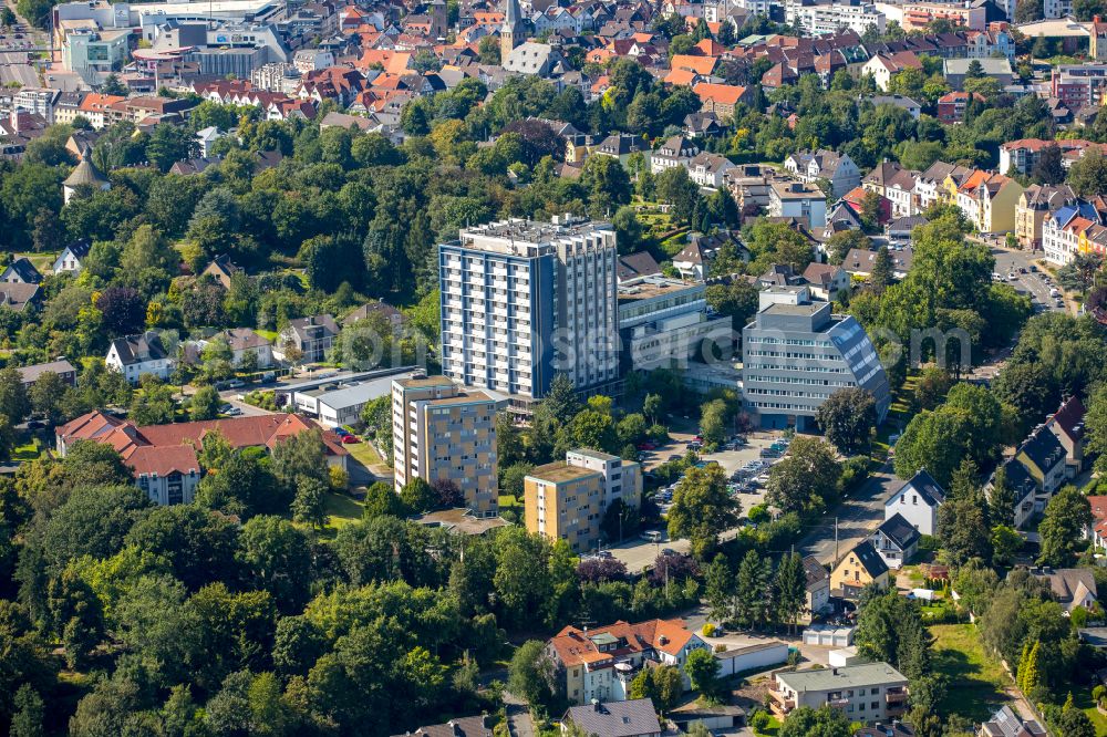 Aerial photograph Hattingen - Hospital grounds of the Clinic Augusta-Kranken-Anstalt gGmbH on street Bredenscheider Strasse in Hattingen at Ruhrgebiet in the state North Rhine-Westphalia, Germany